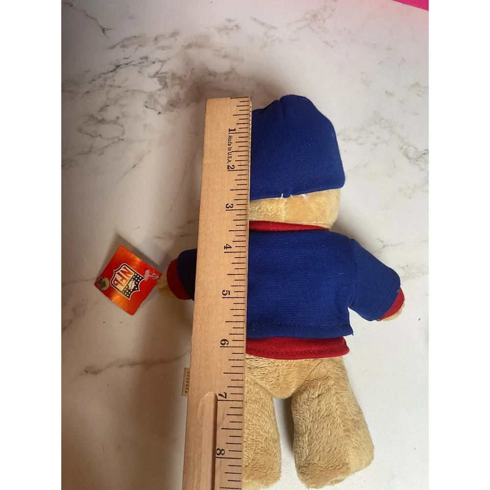 NFL Plush Teddy Bear Unisex Small Blue New York Giants Hoodie Beanie